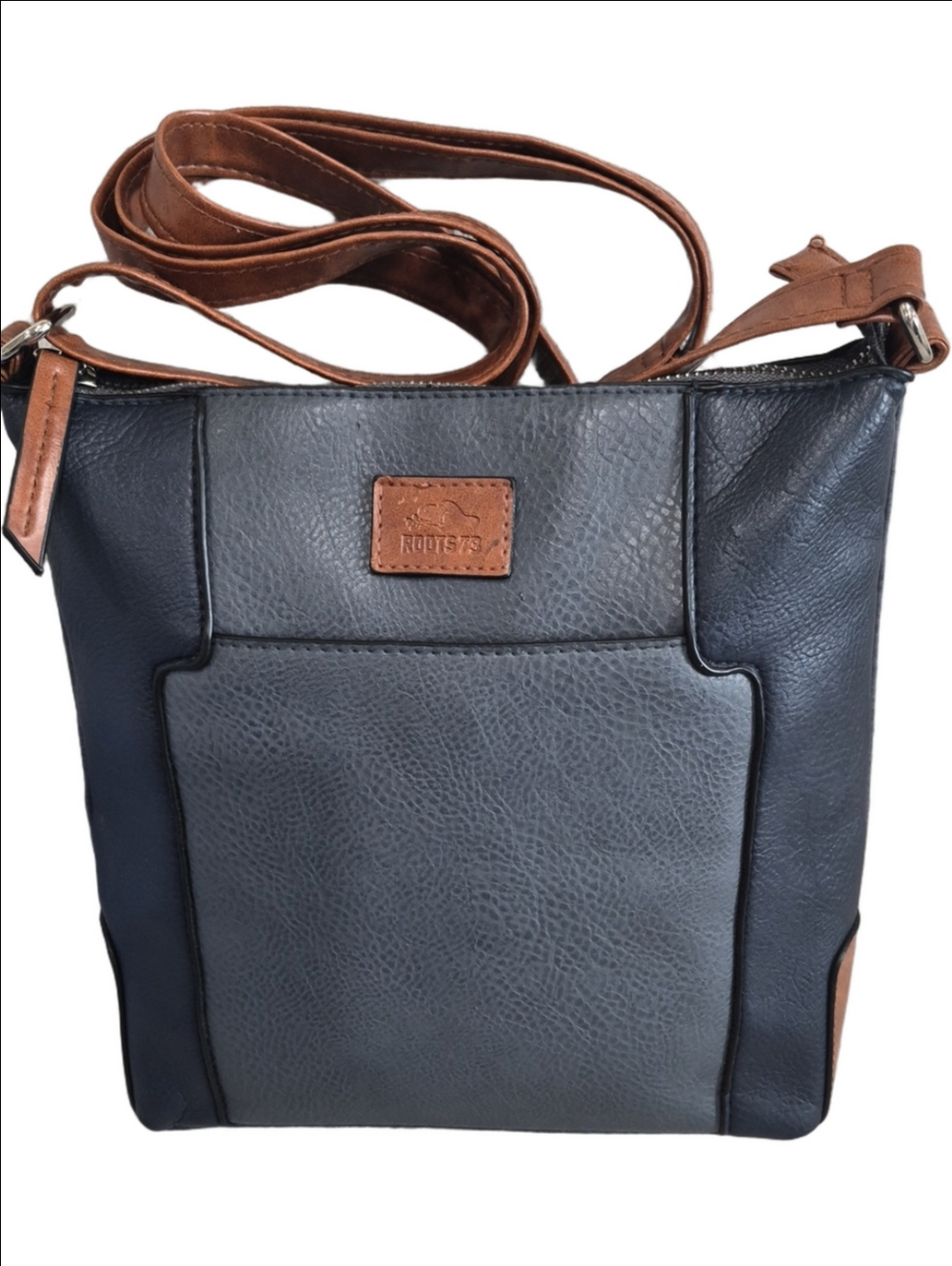Roots 73 Crossbody Shoulder Bag Blue & Tan - Great Condition!